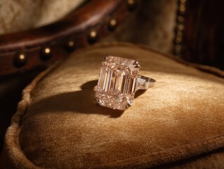 Diamond Ring on Velvet Cushion