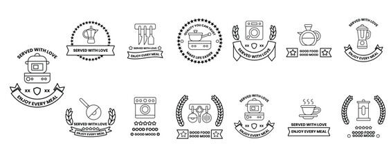 A collection of symbols and logos for various food items