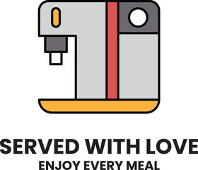 A coffee maker that is served with love