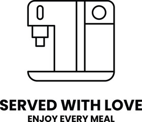 A coffee maker that is served with love