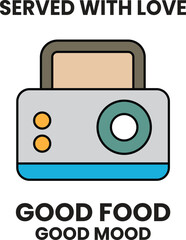 A radio with a handle and a button