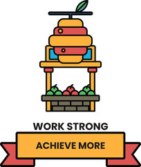 A bee is on a sign that says 