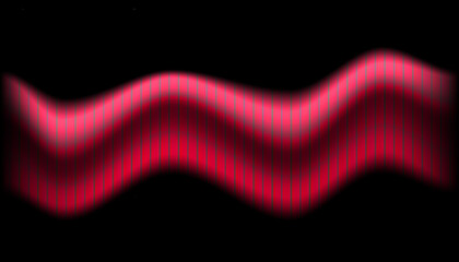 A mesmerizing dance of crimson waves unfolds against the inky canvas of night, creating an ethereal and captivating visual symphony of light and shadow