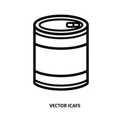 Simple outline of a tin can with a pull tab, isolated on
