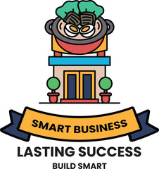 The banner is tied to the building with a ribbon