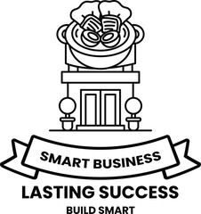 The banner is tied to the building with a ribbon