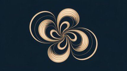 Elegant Seamless Pattern of Intertwined Golden Spirals on Deep Navy Background, Luxurious Abstract Graphic Art