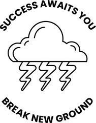 A cloud with lightning bolts