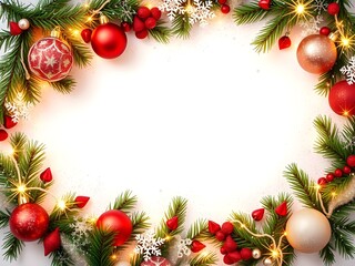 Sparkly Glitter Christmas Border With Blank Text Space