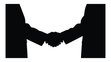 Business handshake silhouette isolated on white background, Vector