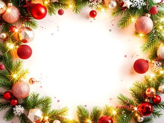 Sparkly Glitter Christmas Border With Blank Text Space