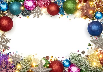 Sparkly Glitter Christmas Border With Blank Text Space