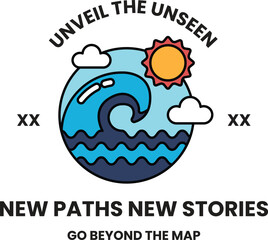A black and white logo for New Paths New Stories