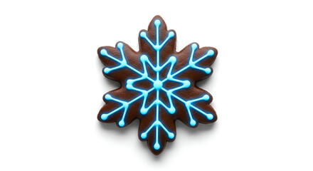 Neon Blue Snowflake Cookie Decoration png

