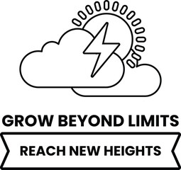 A cloud with a lightning bolt and the words Grow Beyond Limits