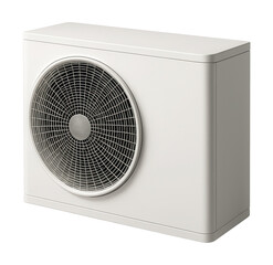 Fototapeta premium Slim outdoor air-to-water heat pump for balconies, quietly harnessing ambient heat.