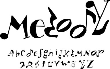 Musical Note Font – Creative Melody-Inspired Alphabet Typeface with Playful Symbolic Style for Music Branding and Artistic Typography Design