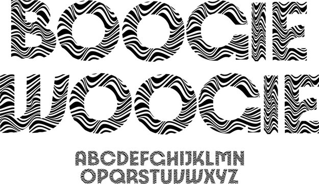 Boogie Woogie Wavy Retro Font – Psychedelic Ripple Alphabet for Groovy Posters, Funky Branding, and Trippy Typography Designs