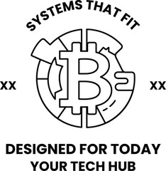 A black and white logo for a tech hub