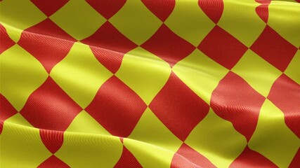 Animated referee flag waving with realistic fabric texture – seamless loop