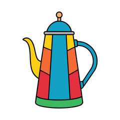A vibrant coffee kettle with bright, cheerful colors, sleek design, and a glossy finish, perfect for brewing your favorite coffee in style and adding charm to any kitchen.
