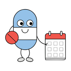 A pill resting beside a calendar, symbolizing daily medication, routine health care, and timely doses to maintain wellness and stay on track.
