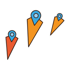 A set of pointers aligned on a line, showing direction, position, or selection, emphasizing clarity and movement in a simple, linear visual.
