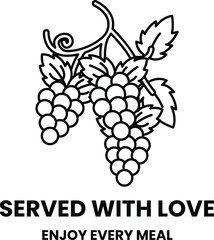 Fototapeta premium The grapes are surrounded by a leafy green stem