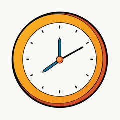 A simple wall clock with clean numbers and bold hands, marking time with calm precision. Its round frame and steady ticking add a touch of order and clarity to any space