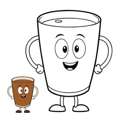 A simple mug filled with warm tea, drawn in clean outlines for coloring. Steam swirls upward, inviting creativity. Perfect for kids to shade with cozy, calming colors.