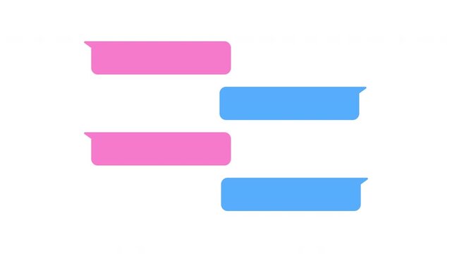 Pink And Blue Chat Strips Arranged As Messaging Timeline ProRes Alpha Channel 4K 60fps Animation