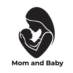 Mother and baby logo vector symbol