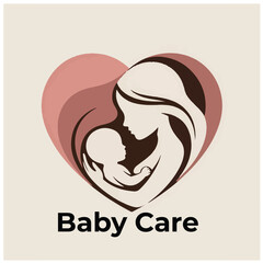 Mother and baby logo vector symbol