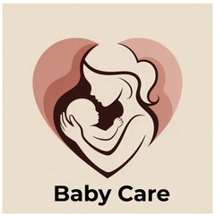 Mother and baby logo vector symbol