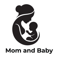 Mother and baby logo vector symbol