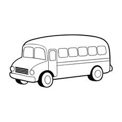 “A cheerful yellow school bus coloring page featuring an empty bus with simple outlines, clear windows, big wheels, and bold details—perfect for kids to color creatively.”
