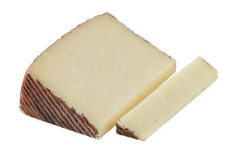 Spanish cheese made from sheep's milk cut out isolated transparent background
