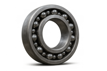 Ball bearing representing industrial engineering, precision mechanics, and power transmission, isolated on transparent background