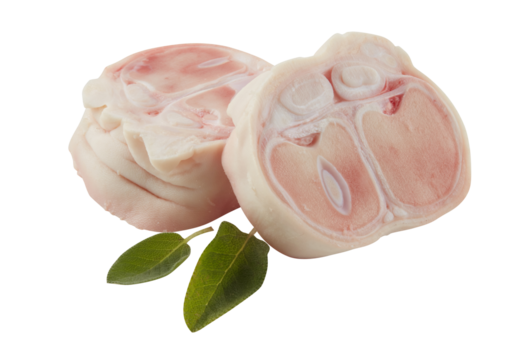 Cow's feet or cow's hooves cut out isolated transparent background