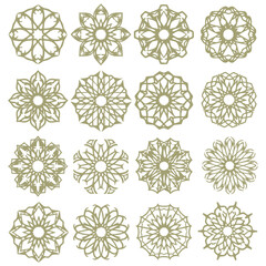 Arabic Oriental Vector Elements. Arabian Ornament. Digital Clip art.