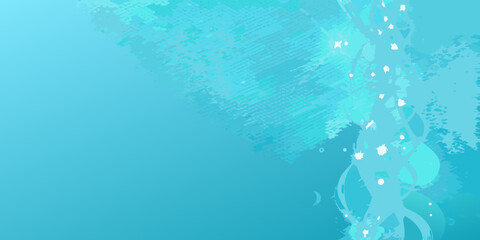 Abstract turquoise blue background with textured geometric patterns and flowing organic shapes