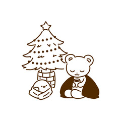 クリスマスを待つくまとシマエナガ