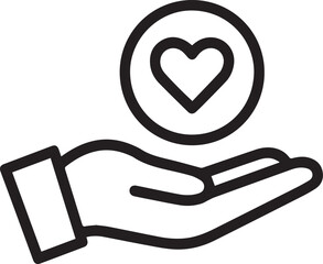 Show Your Love and Support with This Simple Icon of a Hand Holding a Heart in a Circle, Perfect for Charity and Community Projects
