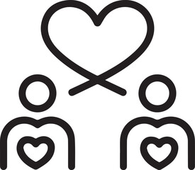 Foster connections with heartwarming symbolism representing togetherness, love, and community in this social icon, perfect for charitable campaigns and relationship themes