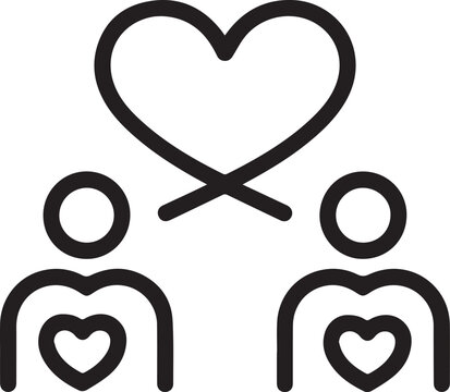 Foster connections with heartwarming symbolism representing togetherness, love, and community in this social icon, perfect for charitable campaigns and relationship themes