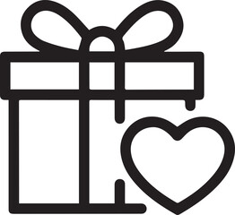 Iconic Gift with Heart Symbol for Celebrations, Valentines, or Corporate Gifts, Perfect for Marketing, Website Design, and Expressing Love