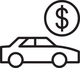 Affordable car ownership concept with dollar coin, symbolizing savings and investment for new vehicle purchase, financial planning for transportation needs