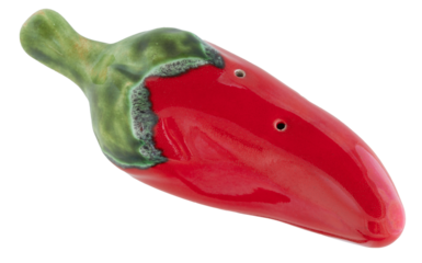 Pepper shaker shaped like a chili