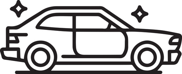 Sleek car outline icon with a fresh, clean design perfect for transportation apps and automotive services, promising reliability and style on the road ahead