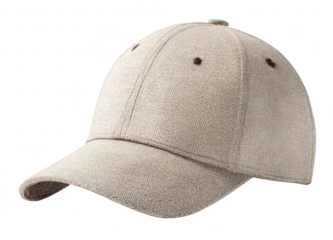 Contemporary baseball cap mockup with fabric texture detail, isolated on transparent background
